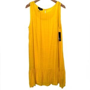NWT AGB Lightweight Yellow Gauze Sleeveless Dress Size Large